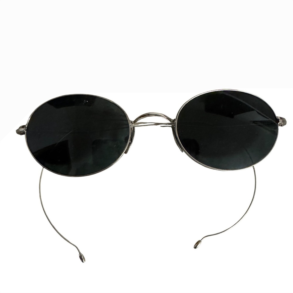 Vintage Red Rose RR 219 S Oval Sunglasses Silver Metal Frame Made in Italy 48mm